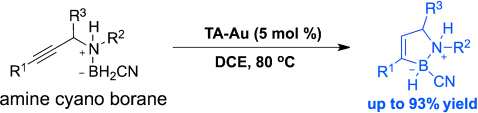 Synthesis of Cyclic Amine Boranes through Triazole-Gold(I)-Catalyzed Alkyne Hydroboration